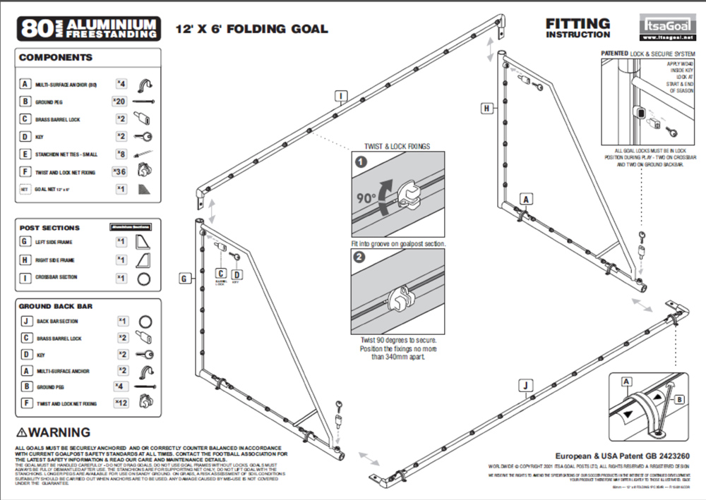 Goalpost fitting Instructions football goalsfootball goalposts